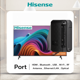 Hisense โทรทัศน์ Smart ทีวี 75 นิ้ว 4K 75A6100N สีดำ