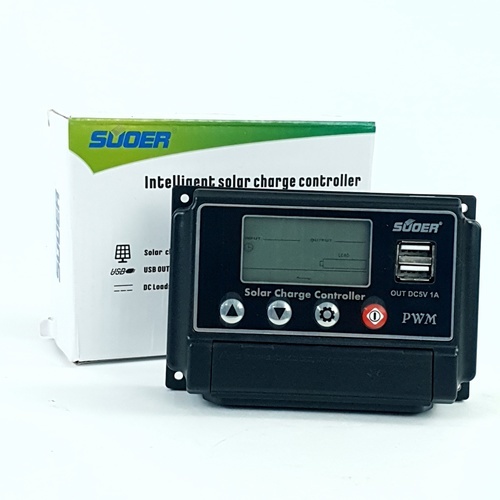 SUOER อุปกรณ์ควบคุมการชาร์จแผงโซลาร์ รุ่น PWM ST-W1220 20A 12V/24V