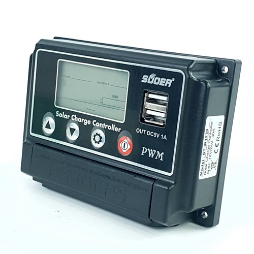 SUOER อุปกรณ์ควบคุมการชาร์จแผงโซลาร์ รุ่น PWM ST-W1230 30A 12V/24V