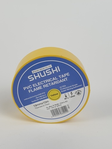 SHUSHI เทปพันสายไฟทั่วไป ¾” 0.17mm ยาว 10m รุ่น 2170Z-104 yellow