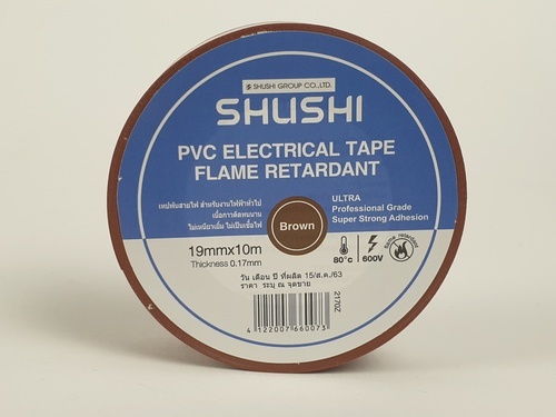 SHUSHI เทปพันสายไฟทั่วไป ¾” 0.17mm ยาว 10m รุ่น 2170Z-107 brown