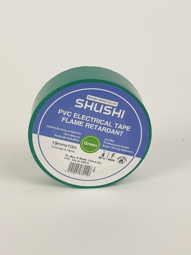 SHUSHIเทปพันสายไฟทั่วไป (รุ่นประหยัด) ¾” 0.13mm ยาว 10m รุ่น 2130Z-106 green