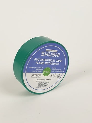 SHUSHIเทปพันสายไฟทั่วไป (รุ่นประหยัด) ¾” 0.13mm ยาว 10m รุ่น 2130Z-106 green