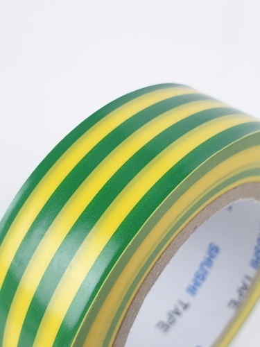 SHUSHIเทปพันสายไฟทั่วไป (รุ่นประหยัด) ¾”0.13mm ยาว 10m รุ่น 2130Z-109 yellow/green