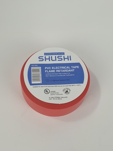 SHUSHI เทปพันสายไฟทั่วไป ¾” 0.18mm ยาว 10m รุ่น SS1993-103 red