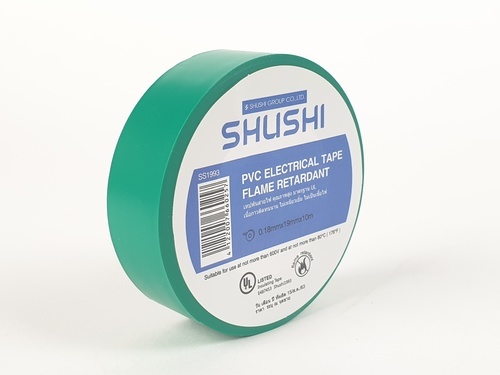 SHUSHI เทปพันสายไฟทั่วไป ¾” 0.18mm ยาว 10m รุ่น SS1993-106 green