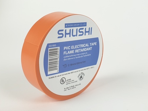 SHUSHI เทปพันสายไฟทั่วไป 3/4” 0.18mm ยาว 10m  รุ่น SS1993-110 orange