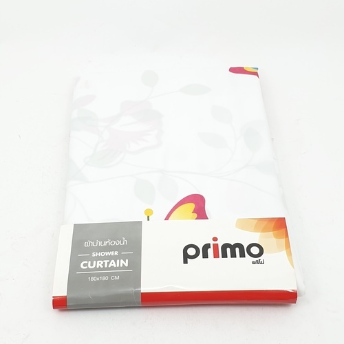 Primo ม่านห้องน้ำโพลีเอสเตอร์ ลายผีเสื้อ รุ่น HSP1952 ขนาด 180x180 ซม. สีแดง