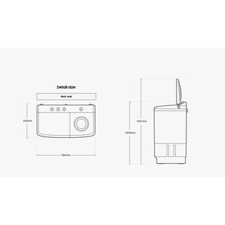 SAMSUNG เครื่องซักผ้า 2 ถัง 16 กก. รุ่น WT16B5240BA/ST สีเทาเข้ม