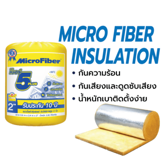 ไมโครไฟเบอร์ ฉนวนกันความร้อนNo.5 Plus ขนาด 3นิ้ว กว้าง60x400ซม.