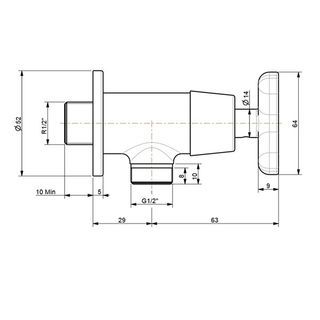 American Standard ก๊อกน้ำเย็นยืนอาบทองเหลืองแบบติดผนัง  รุ่น วินสตัน FFAST704-7T1500BT0