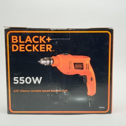 BLACK+DECKER สว่านกระแทกไฟฟ้า 10มม. 550W รุ่น TB555-B1