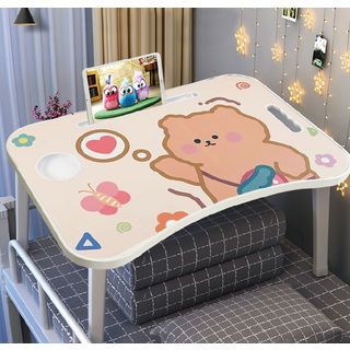 DELICATO โต๊ะพับญี่ปุ่น รุ่น BEARBEAR ขนาด 40×60×28 ซม. สีเบจ