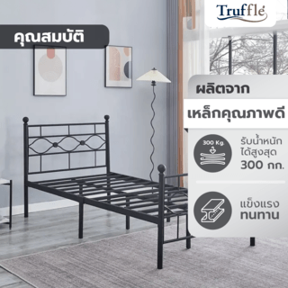 TRUFFLE เตียงนอนเหล็ก รุ่น HILTON-01 ขนาด 3.5 ฟุต สีดำ