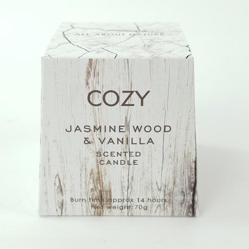 COZY เทียนหอม Jasmine Wood & Vanilla-S 8x7.7ซม.  สีขาว