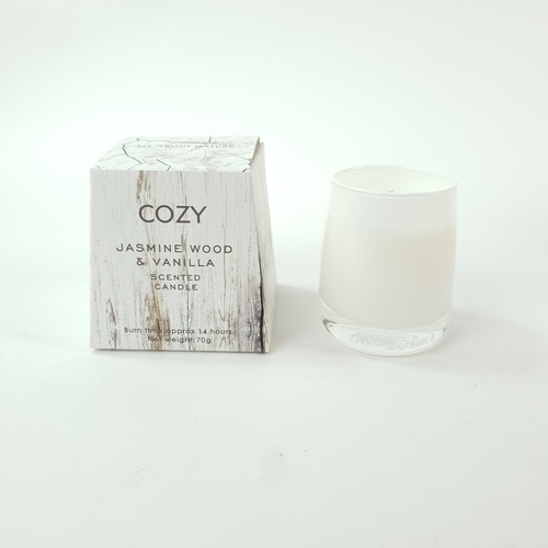 COZY เทียนหอม Jasmine Wood & Vanilla-S 8x7.7ซม.  สีขาว