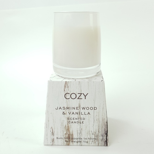 COZY เทียนหอม Jasmine Wood & Vanilla-S 8x7.7ซม.  สีขาว