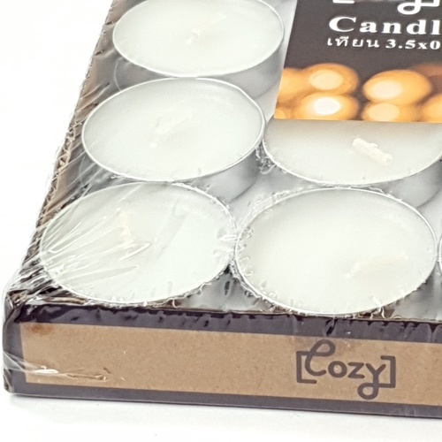 COZY เทียน 3.5x0.9ซม. Candle-WHS สีขาว 50ชิ้น/แพ็ค