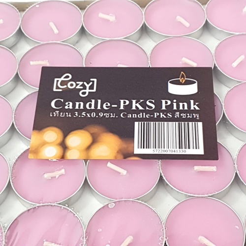 COZY เทียน 3.5x0.9ซม. Candle-PKS สีชมพู 50ชิ้น/แพ็ค