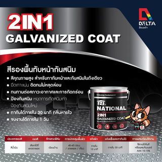 National สีกัลวาไนซ์ 2IN1 GN-008 กระป๋อง สีดำ