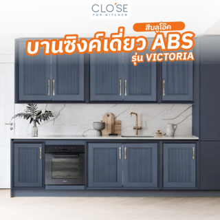 CLOSE บานซิงค์เดี่ยว ABS ขนาด 46x66 ซม. VICTORIA สีบลูโอ๊ค