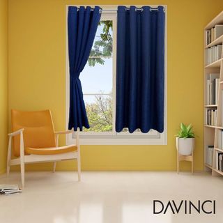 DAVINCI ผ้าม่านหน้าต่าง UV Dimout รุ่น Curvy ขนาด 130 x 160 ซม. สีน้ำเงิน