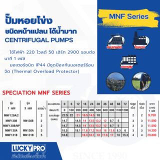 LUCKY PRO ปั้มหอยโข่ง 2Hp 3x3 หน้าแปลน รุ่น LP-MNF130B