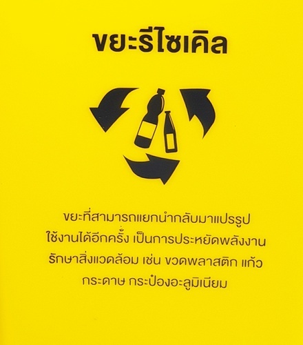 ICLEAN ถังขยะแยกประเภทฝาสวิงทรงเหลี่ยม 60 ลิตร รุ่น XDL-60B-6YE สีเหลือง (ขยะรีไซเคิล)