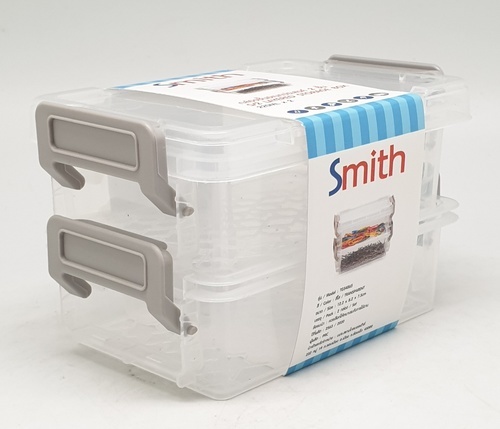 SMITH กล่องชั้นอเนกประสงค์ 2 ชั้น ขนาด 12.2x8.2x7.5ซม. รุ่น TG54865 สีใส