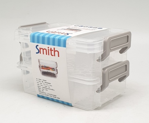 SMITH กล่องชั้นอเนกประสงค์ 2 ชั้น ขนาด 12.2x8.2x7.5ซม. รุ่น TG54865 สีใส