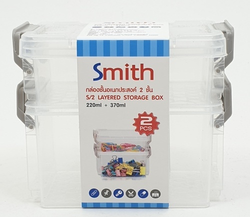 SMITH กล่องชั้นอเนกประสงค์ 2 ชั้น ขนาด 12.2x8.2x10.2ซม. รุ่น TG54867 สีใส