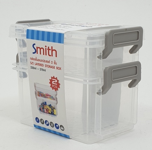 SMITH กล่องชั้นอเนกประสงค์ 2 ชั้น ขนาด 12.2x8.2x10.2ซม. รุ่น TG54867 สีใส