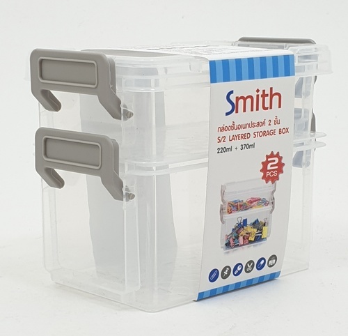 SMITH กล่องชั้นอเนกประสงค์ 2 ชั้น ขนาด 12.2x8.2x10.2ซม. รุ่น TG54867 สีใส