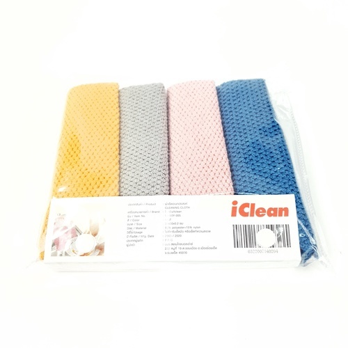 ICLEAN ผ้าเช็ดอเนกประสงค์ 4 ชิ้น รุ่น 6YWXY-005 ขนาด 20x40 ซม. คละสี