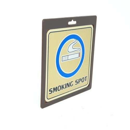 ป้ายอลูฯ SGB9101-79(SMOKING SPOT สีทอง ขนาด 15x15 ซม.)