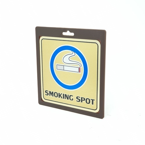 ป้ายอลูฯ SGB9101-79(SMOKING SPOT สีทอง ขนาด 15x15 ซม.)