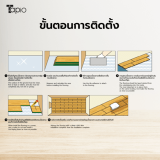 Tapio กระเบื้องยาง Dryback 184.2x1219.2x2mm  รุ่น 2PBJ011  สีไม้เบทวูด  (20แผ่น/4.499 ตร.ม.) A.