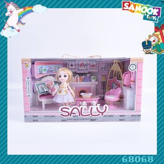 TOYS ของเล่นตุ๊กตาผู้หญิงน่ารักพร้อมชุดห้องนั่งเล่น 6นิ้ว#68068 ขนาด 43x7x23.5ซม.