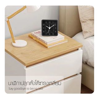 COZY นาฬิกาปลุกตั้งโต๊ะทรงเหลี่ยม รุ่น LINDO-BK ขนาด 8.3x8.3x3.9ซม.สีดำ