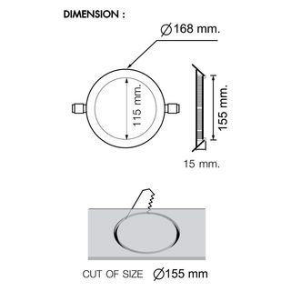 RACER โคมดาวน์ไลท์ LED แบบฝังฝ้าหน้ากลม 12W รุ่น NANO-D  แสงวอร์มไวท์