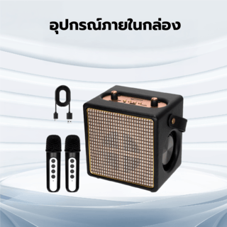 EVISION ลำโพงไร้สาย 4 นิ้ว พร้อมไมโครโฟน 2อัน รุ่น JMYYX010