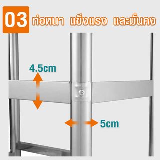 KOSCH โต๊ะวางเตาคู่สเตนเลส 80x50x80 ซม. SSMS05