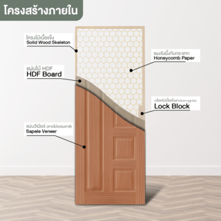 HOLZTUR ประตูปิดผิววีเนียร์ SAPELE ENR-010 80x200ซม.