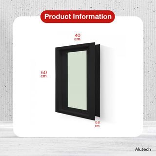 Alutech ช่องแสงอลูมิเนียม 60x40 cm. สีดำ