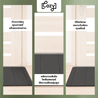 พรมเช็ดเท้าโฟม Cozy ขนาด 40×60×1.2ซม. สีเทา