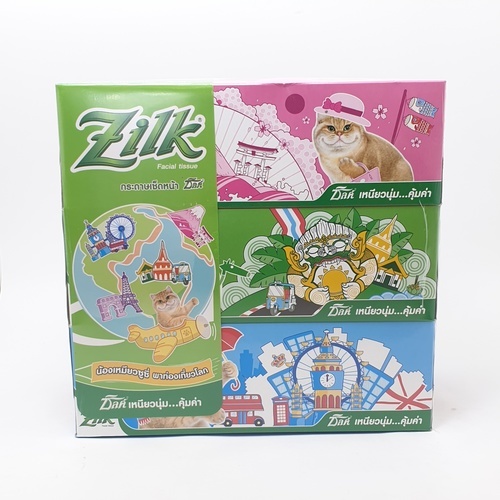 ZILK กระดาษเช็ดหน้า 120 แผ่น (3 กล่อง/แพ็ค)