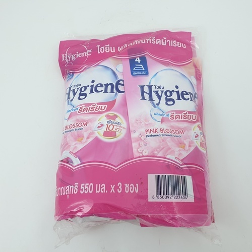 Hygiene ไฮยีน รีดเรียบ 550 มล.ซอง แพ็ค 3 สีชมพู Hygiene Iron Starch 550 Pouch 3s สีชมพู