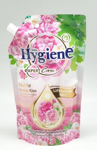 HYGIENE น้ำยาปรับผ้านุ่ม ไฮยีนเอ็กซ์เพิร์ทแคร์ ซันไรส์คิส ขนาด 480 มล. สีชมพู