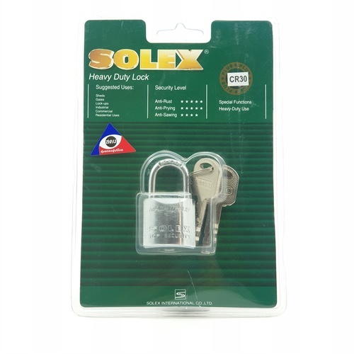 SOLEX กุญแจคล้อง  MACH II CR  30MM.PLUS สีทอง