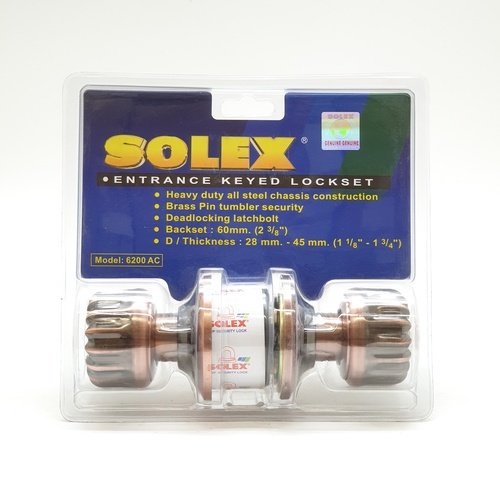 SOLEX ลูกบิดห้องทั่วไป หัวมะยม สเตนเลส-304 รุ่น 6100AC สีทองแดงรมดำ